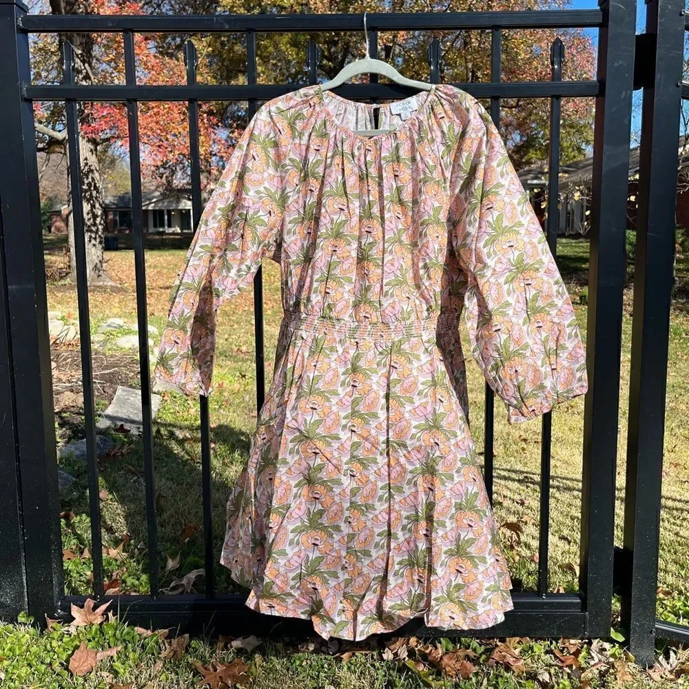 J Crew Smocked Waist Mini Dress in Liberty® Butterfield Poppy Fabric NWT